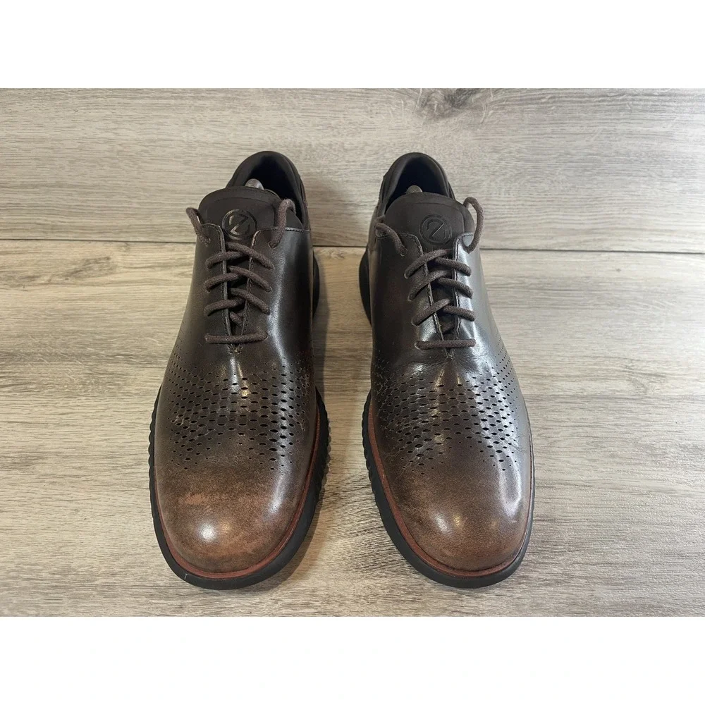 Cole Haan ZEROGRAND Laser Wingtip Men's Oxford Dress Shoes Size 10M C37086 Brown